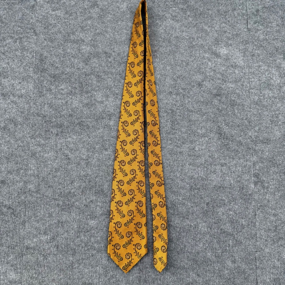 Robert Talbott Best of Class Nordstrom Silk Paisley Tie Mustard Yellow Gold